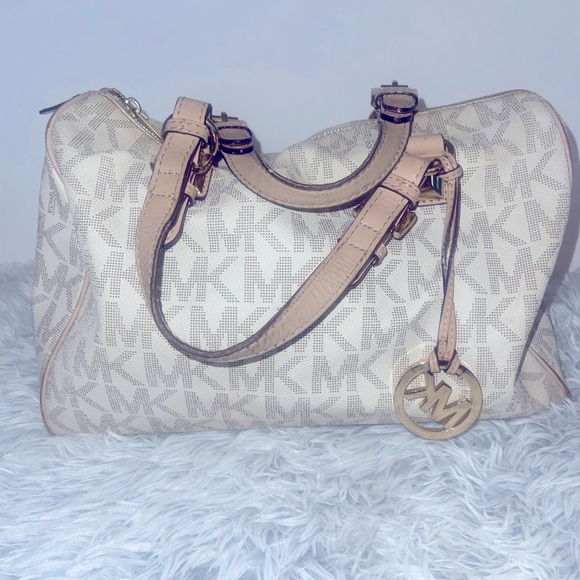 Michael Kors Bags Michael Kors White Leather Grayson Satchel Large